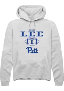 Censere Lee Rally Mens White Pitt Panthers NIL Sport Icon Hooded Sweatshirt