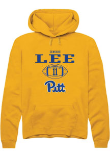 Censere Lee Rally Mens Gold Pitt Panthers NIL Sport Icon Hooded Sweatshirt