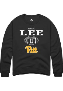 Censere Lee Rally Mens Black Pitt Panthers NIL Sport Icon Crew Sweatshirt
