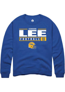 Censere Lee Rally Mens Blue Pitt Panthers NIL Stacked Box Crew Sweatshirt