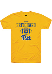 Davion Pritchard Gold Pitt Panthers NIL Sport Icon Short Sleeve T Shirt