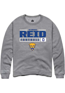 Desmond Reid  Rally Pitt Panthers Mens Graphite NIL Stacked Box Long Sleeve Crew Sweatshirt