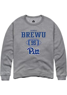 Francis Brewu  Rally Pitt Panthers Mens Graphite NIL Sport Icon Long Sleeve Crew Sweatshirt