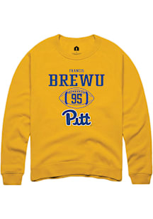 Francis Brewu  Rally Pitt Panthers Mens Gold NIL Sport Icon Long Sleeve Crew Sweatshirt