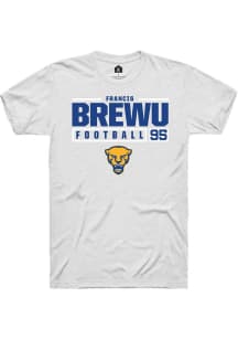 Francis Brewu White Pitt Panthers NIL Stacked Box Short Sleeve T Shirt