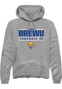 Francis Brewu  Rally Pitt Panthers Mens Graphite NIL Stacked Box Long Sleeve Hoodie