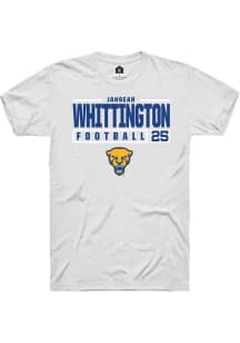 Jahsear Whittington White Pitt Panthers NIL Stacked Box Short Sleeve T Shirt