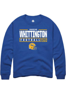 Jahsear Whittington Rally Mens Blue Pitt Panthers NIL Stacked Box Crew Sweatshirt