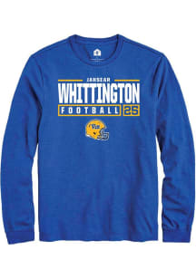 Jahsear Whittington Rally Mens Blue Pitt Panthers NIL Stacked Box Tee