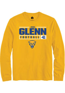 John Glenn Rally Mens Gold Pitt Panthers NIL Stacked Box Tee