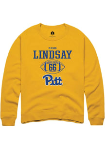 mason lindsay Rally Mens Gold Pitt Panthers NIL Sport Icon Crew Sweatshirt