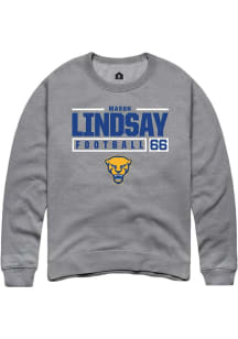 mason lindsay Rally Mens Graphite Pitt Panthers NIL Stacked Box Crew Sweatshirt