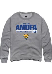 Matthew Amofa Rally Mens Graphite Pitt Panthers NIL Stacked Box Crew Sweatshirt