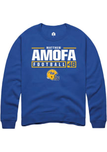 Matthew Amofa Rally Mens Blue Pitt Panthers NIL Stacked Box Crew Sweatshirt