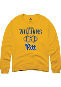 Raphael Williams Rally Mens Gold Pitt Panthers NIL Sport Icon Crew Sweatshirt