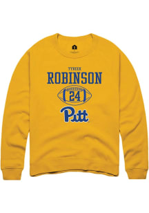 Tyreek Robinson Rally Mens Gold Pitt Panthers NIL Sport Icon Crew Sweatshirt