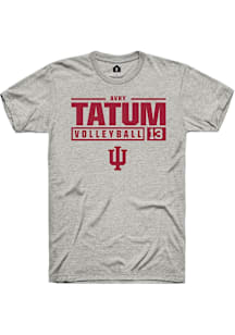 avry tatum  Indiana Hoosiers Ash Rally NIL Stacked Box Short Sleeve T Shirt