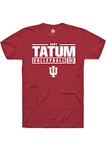 avry tatum  Indiana Hoosiers Red Rally NIL Stacked Box Short Sleeve T Shirt