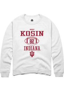 Brody Kosin Rally Mens White Indiana Hoosiers NIL Sport Icon Crew Sweatshirt