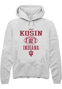 Brody Kosin Rally Mens White Indiana Hoosiers NIL Sport Icon Hooded Sweatshirt