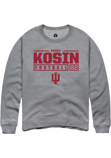 Brody Kosin Rally Mens Graphite Indiana Hoosiers NIL Stacked Box Crew Sweatshirt