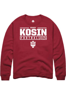 Brody Kosin Rally Mens Red Indiana Hoosiers NIL Stacked Box Crew Sweatshirt