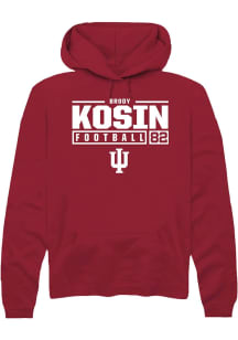 Brody Kosin Rally Mens Red Indiana Hoosiers NIL Stacked Box Hooded Sweatshirt