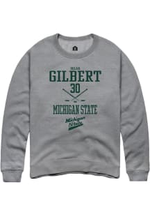 Dolan Gilbert Rally Mens Graphite Michigan State Spartans NIL Sport Icon Crew Sweatshirt