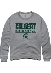Dolan Gilbert Rally Mens Graphite Michigan State Spartans NIL Stacked Box Crew Sweatshirt