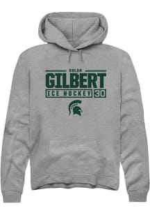 Dolan Gilbert Rally Mens Graphite Michigan State Spartans NIL Stacked Box Hooded Sweatshirt
