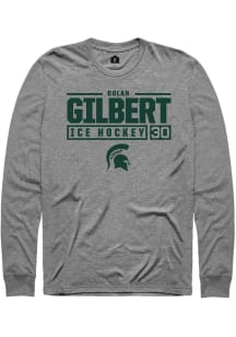 Dolan Gilbert Rally Mens Graphite Michigan State Spartans NIL Stacked Box Tee