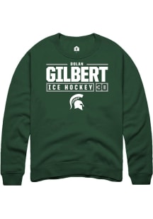 Dolan Gilbert Rally Mens Green Michigan State Spartans NIL Stacked Box Crew Sweatshirt