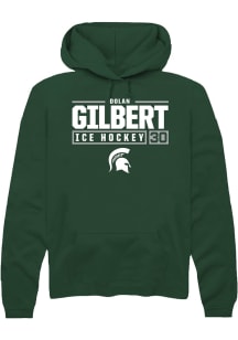 Dolan Gilbert Rally Mens Green Michigan State Spartans NIL Stacked Box Hooded Sweatshirt