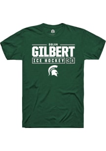 Dolan Gilbert Green Michigan State Spartans NIL Stacked Box Short Sleeve T Shirt