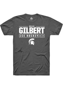 Dolan Gilbert Dark Grey Michigan State Spartans NIL Stacked Box Short Sleeve T Shirt