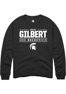 Dolan Gilbert Rally Mens Black Michigan State Spartans NIL Stacked Box Crew Sweatshirt