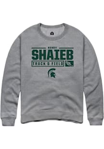 Henry Shaieb  Rally Michigan State Spartans Mens Graphite NIL Stacked Box Long Sleeve Crew Sweatsh..