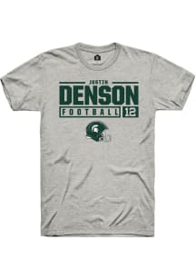Justin Denson Ash Michigan State Spartans NIL Stacked Box Short Sleeve T Shirt