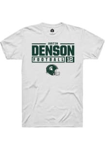Justin Denson White Michigan State Spartans NIL Stacked Box Short Sleeve T Shirt