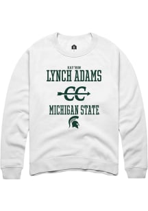 Kay’Ron Lynch adams Rally Mens White Michigan State Spartans NIL Sport Icon Crew Sweatshirt