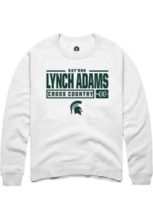 Kay’Ron Lynch adams Rally Mens White Michigan State Spartans NIL Stacked Box Crew Sweatshirt