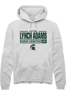 Kay’Ron Lynch adams Rally Mens White Michigan State Spartans NIL Stacked Box Hooded Sweatshirt