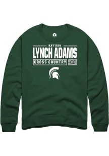 Kay’Ron Lynch adams Rally Mens Green Michigan State Spartans NIL Stacked Box Crew Sweatshirt