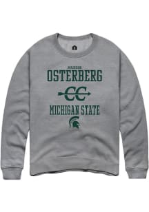 Madison Osterberg Rally Mens Graphite Michigan State Spartans NIL Sport Icon Crew Sweatshirt