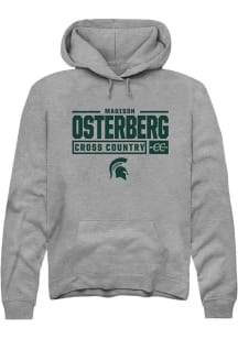 Madison Osterberg Rally Mens Graphite Michigan State Spartans NIL Stacked Box Hooded Sweatshirt