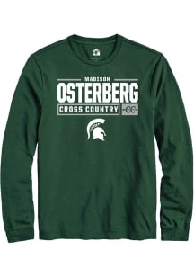 Madison Osterberg Rally Mens Green Michigan State Spartans NIL Stacked Box Tee