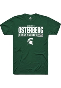 Madison Osterberg Green Michigan State Spartans NIL Stacked Box Short Sleeve T Shirt