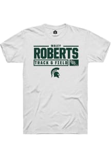 Maley Roberts White Michigan State Spartans NIL Stacked Box Short Sleeve T Shirt