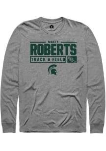 Maley Roberts Rally Mens Graphite Michigan State Spartans NIL Stacked Box Tee