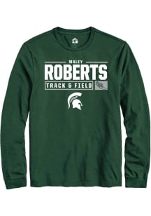 Maley Roberts Rally Mens Green Michigan State Spartans NIL Stacked Box Tee
